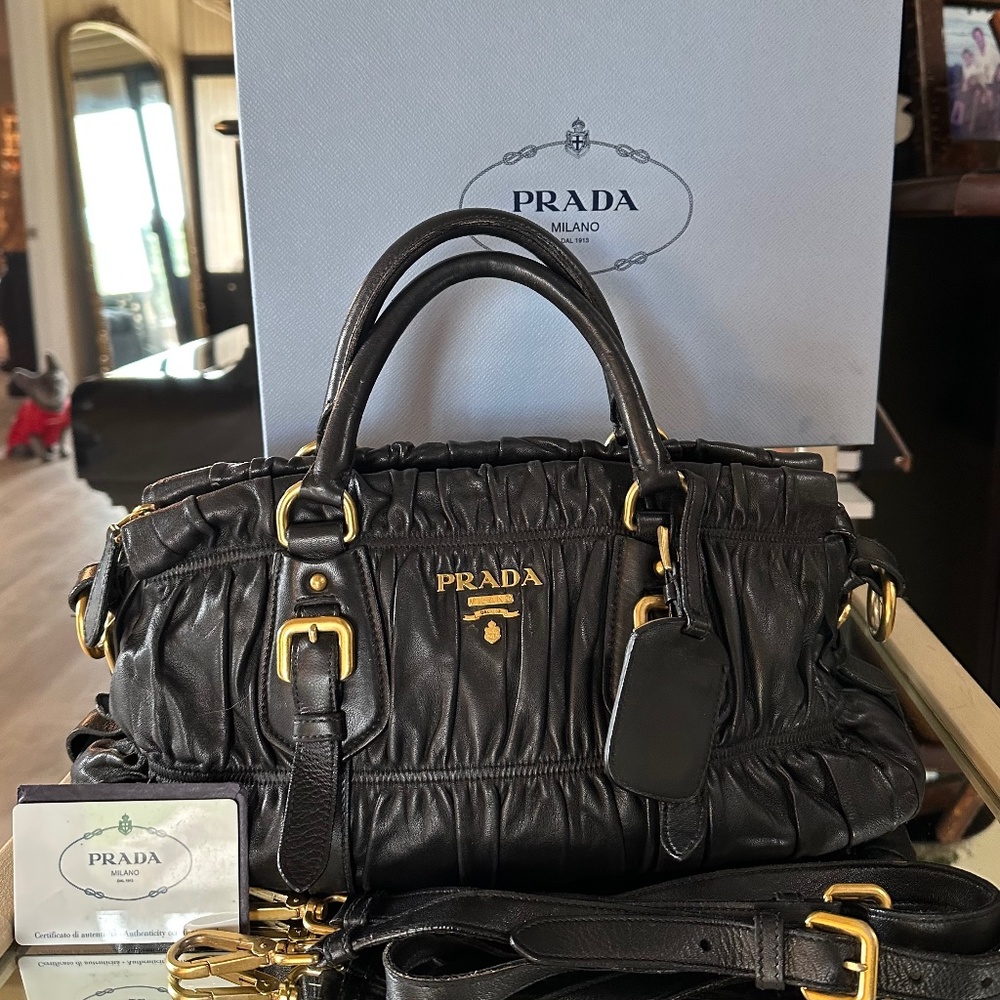 Prada Napa Gaufre’an Satchel in Noir